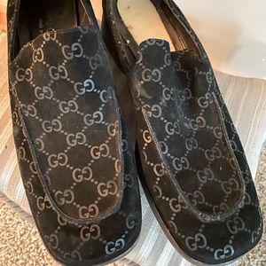 Gucci Black logo loafer shoe, 8.5